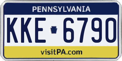 PA license plate KKE6790
