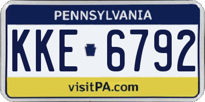 PA license plate KKE6792