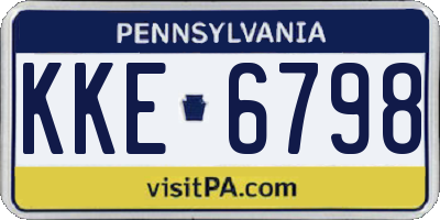 PA license plate KKE6798
