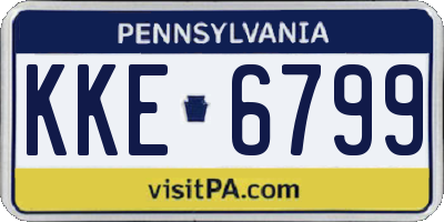 PA license plate KKE6799