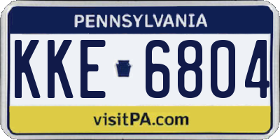 PA license plate KKE6804