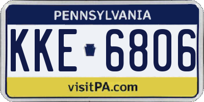 PA license plate KKE6806