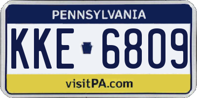 PA license plate KKE6809