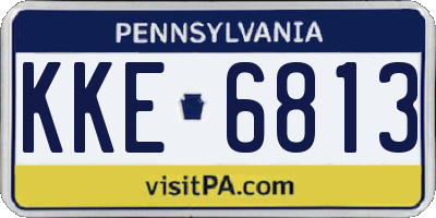PA license plate KKE6813