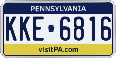 PA license plate KKE6816