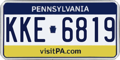 PA license plate KKE6819