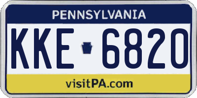 PA license plate KKE6820