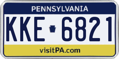 PA license plate KKE6821