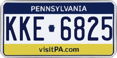 PA license plate KKE6825