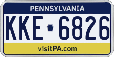 PA license plate KKE6826