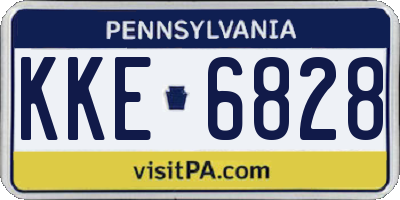 PA license plate KKE6828