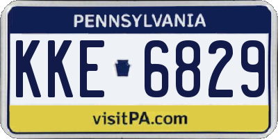 PA license plate KKE6829