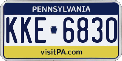 PA license plate KKE6830