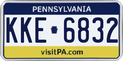 PA license plate KKE6832