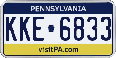 PA license plate KKE6833
