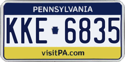 PA license plate KKE6835