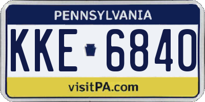 PA license plate KKE6840