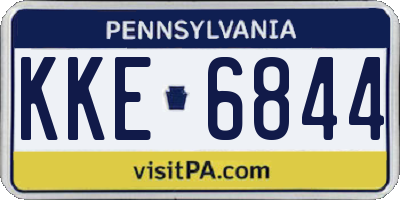 PA license plate KKE6844