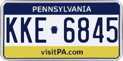 PA license plate KKE6845