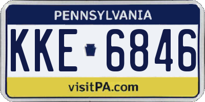 PA license plate KKE6846