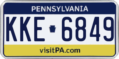PA license plate KKE6849