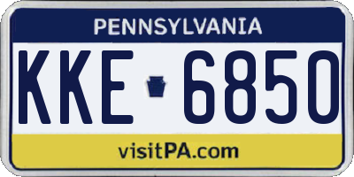 PA license plate KKE6850