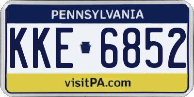 PA license plate KKE6852