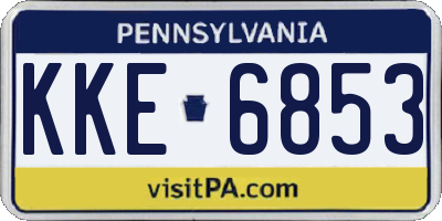 PA license plate KKE6853