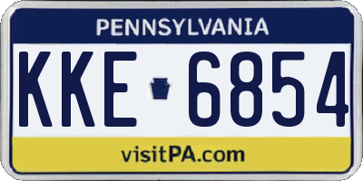 PA license plate KKE6854
