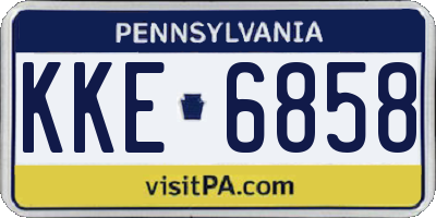 PA license plate KKE6858