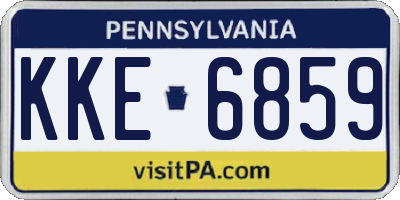 PA license plate KKE6859