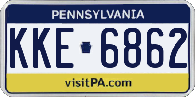 PA license plate KKE6862