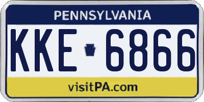 PA license plate KKE6866