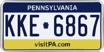 PA license plate KKE6867