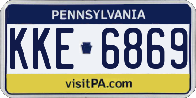 PA license plate KKE6869