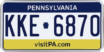 PA license plate KKE6870