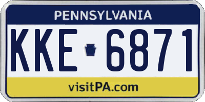 PA license plate KKE6871