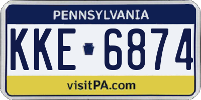 PA license plate KKE6874