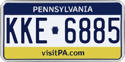 PA license plate KKE6885