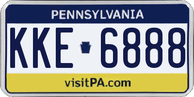 PA license plate KKE6888