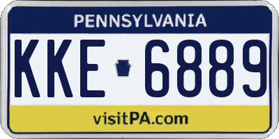 PA license plate KKE6889
