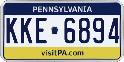 PA license plate KKE6894