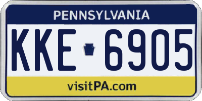 PA license plate KKE6905