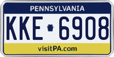 PA license plate KKE6908