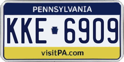PA license plate KKE6909