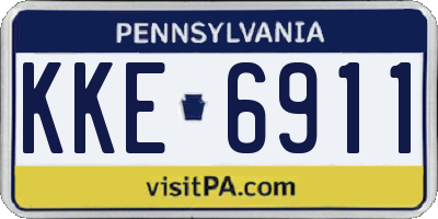 PA license plate KKE6911