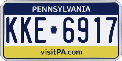 PA license plate KKE6917