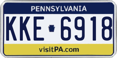 PA license plate KKE6918