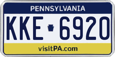 PA license plate KKE6920
