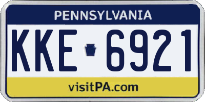PA license plate KKE6921